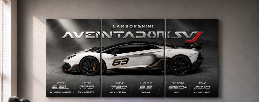Lamborghini Aventador SVJ Wall Poster Set